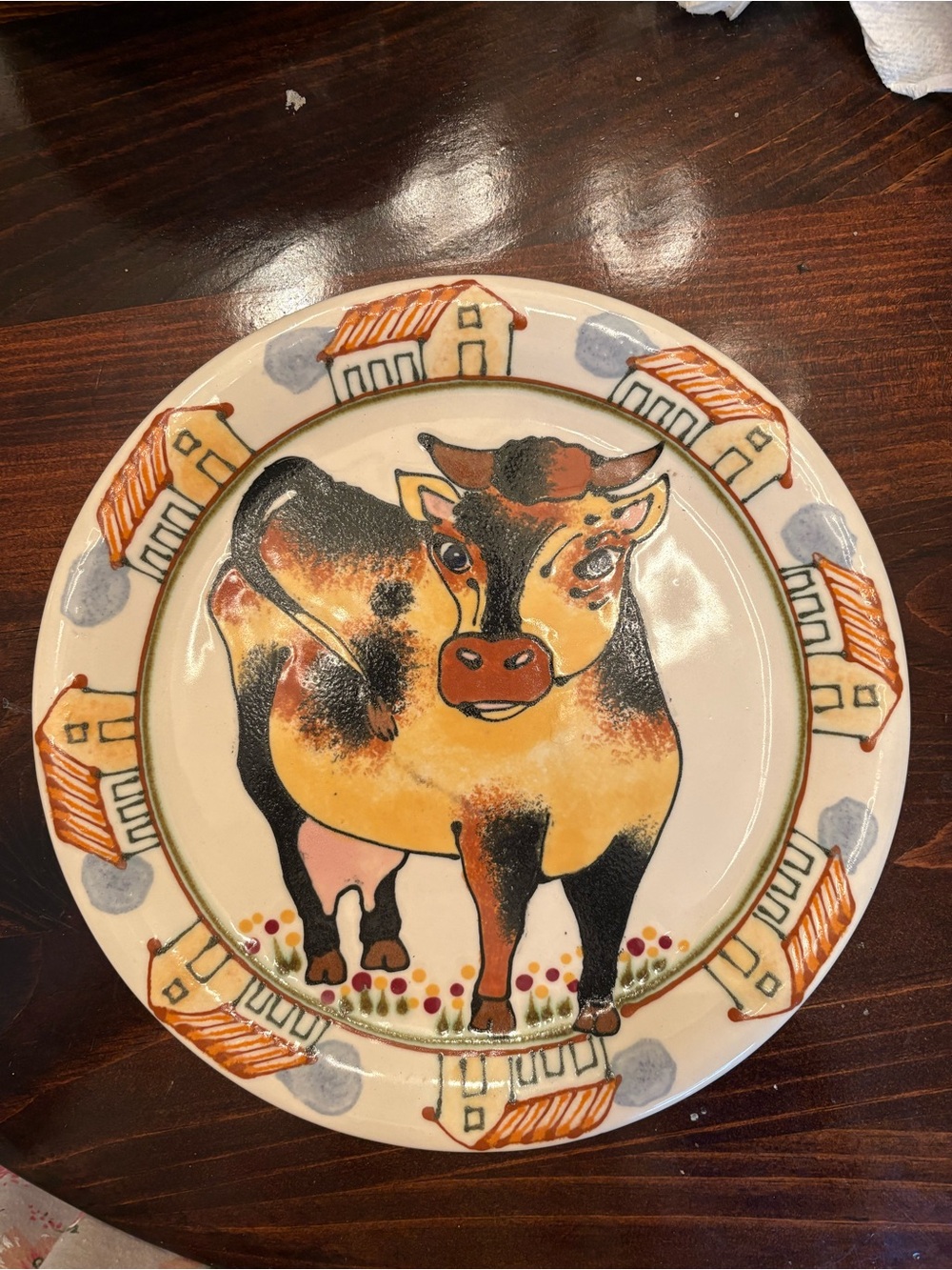 Vintage Janet Rothwoman California Cow Plate